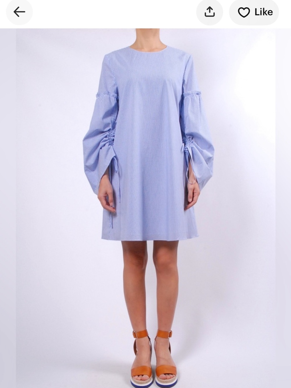 Tibi black dress with ruched sleeves